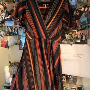 stripped above the knee dress